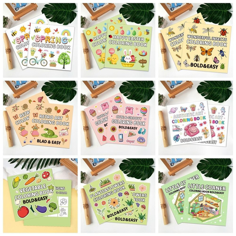 Educational Graffiti Painting Book Vegetables Fruit Insects Coloring Book Spring And Easter Doodles 1