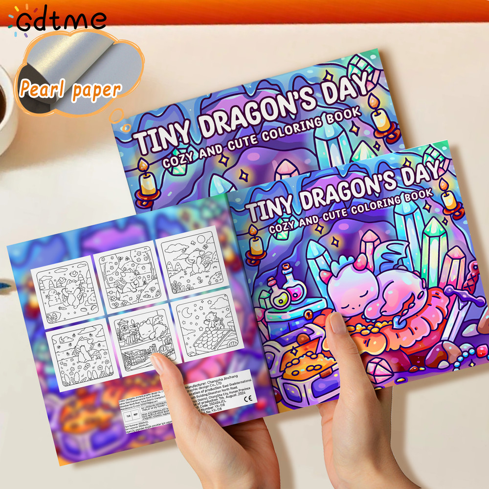 Tiny Dragons Day Coloring Book, Cosy and Cute designs for Adults, Relieve Stress, Kill Time, DIY Painting
