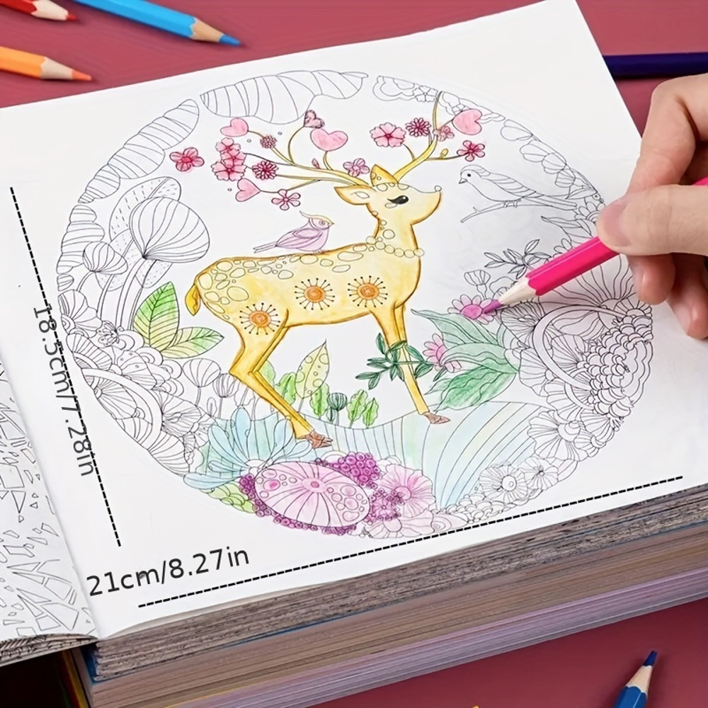 Anti Stress Adult Colouring Book, Random Copy Design for Mindfulness and Creativity