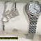 Womens Silver Chain Strap Watch With Barecelate 1