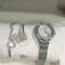 Womens Silver Chain Strap Watch With Barecelate 2