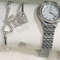 Womens Silver Chain Strap Watch With Barecelate 5