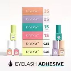 diyday fast-dry lash extension adhesive – low-odor 0.3s-3s eyelash extension glue (5 ml)
