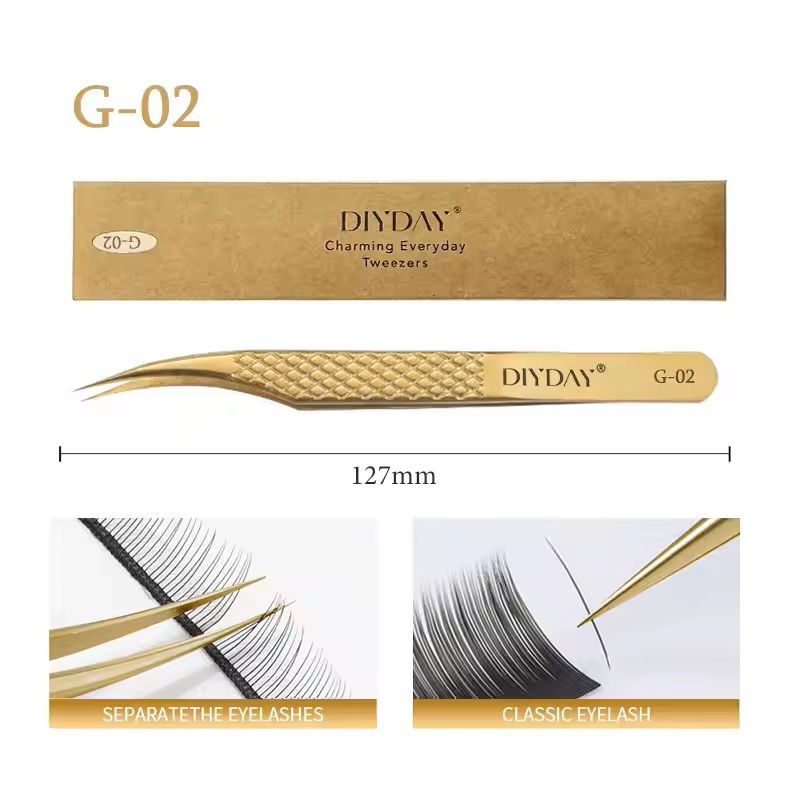 Reusable Stainless Steel Eyelash Extension Tweezers With Fiber Tip 3