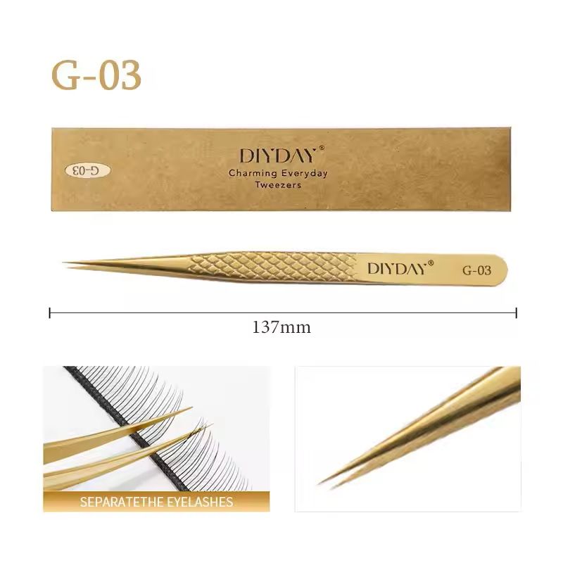 Reusable Stainless Steel Eyelash Extension Tweezers With Fiber Tip 4