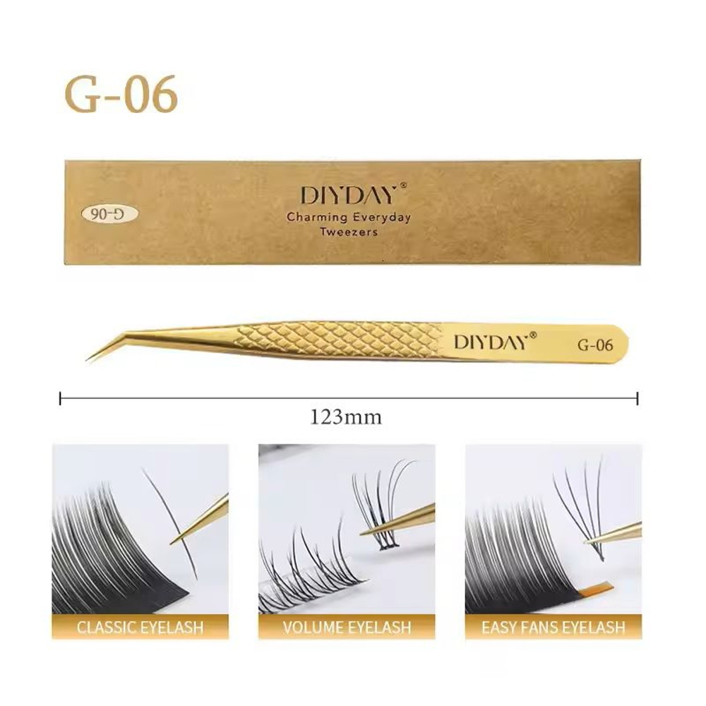 Reusable Stainless Steel Eyelash Extension Tweezers With Fiber Tip 8