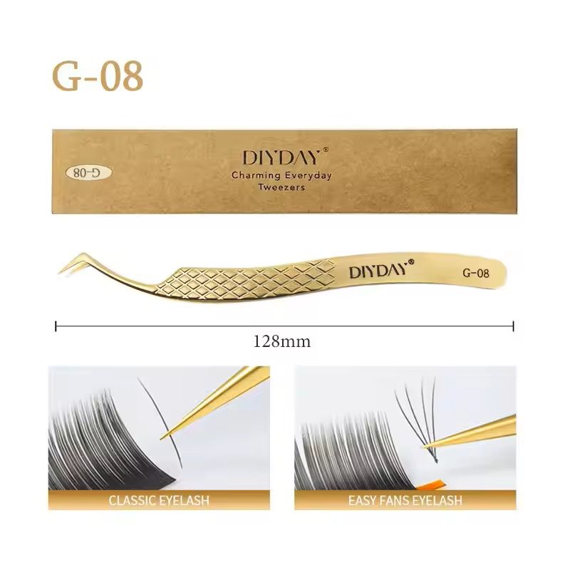 Reusable Stainless Steel Eyelash Extension Tweezers With Fiber Tip 9