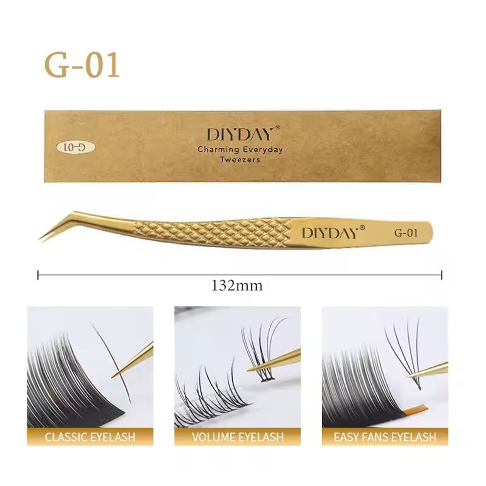 Reusable Stainless Steel Eyelash Extension Tweezers With Fiber Tip 11