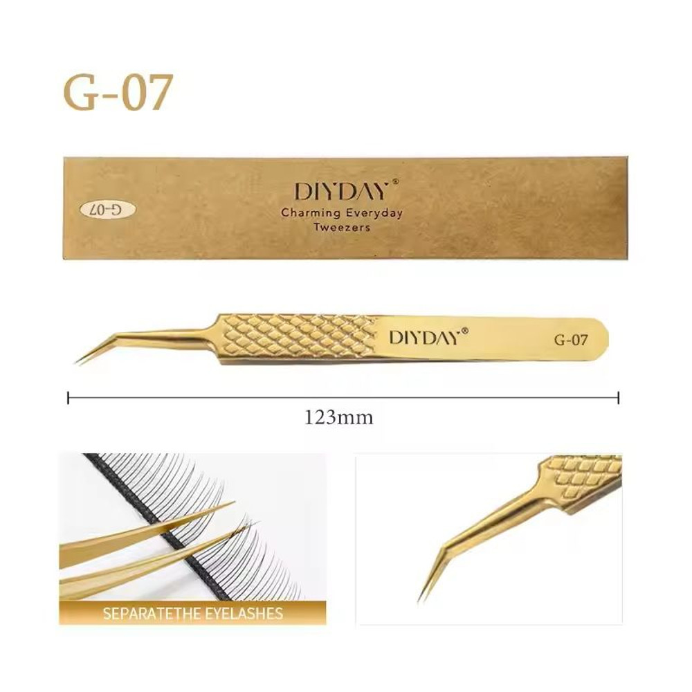 Reusable Stainless Steel Eyelash Extension Tweezers With Fiber Tip 13