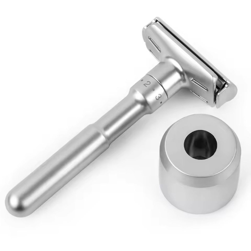 Adjustable Folding Double Edge Safety Razor For Men With 5 TitaniumCoated Blades 12