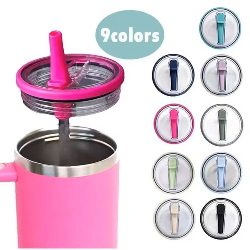 SpillProof Spiral Straw Cover Replacement Lid For 40 Oz Tumbler Cup 15