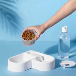 moisture-proof dual-use feeding & water pet bowl for cats & dogs