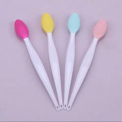 silicone facial exfoliating brush with replacement head for deep pore & blackhead cleaning