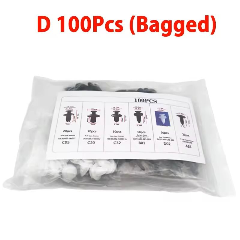 ClipMaster Auto Body Fastener Retainer Kit Universal Car Push Pin Rivet Set 2