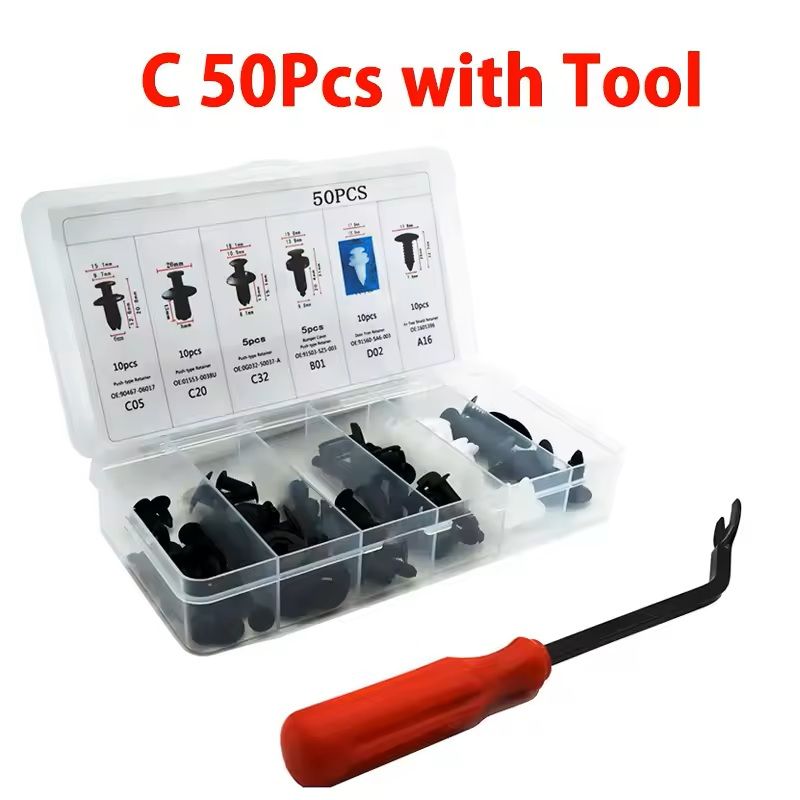ClipMaster Auto Body Fastener Retainer Kit Universal Car Push Pin Rivet Set 4