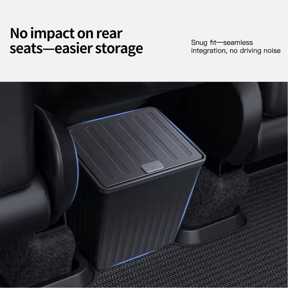 MaxOrganize RearSeat Storage Box Trash Can For Tesla Model 3 Y HighlandJuniper 0