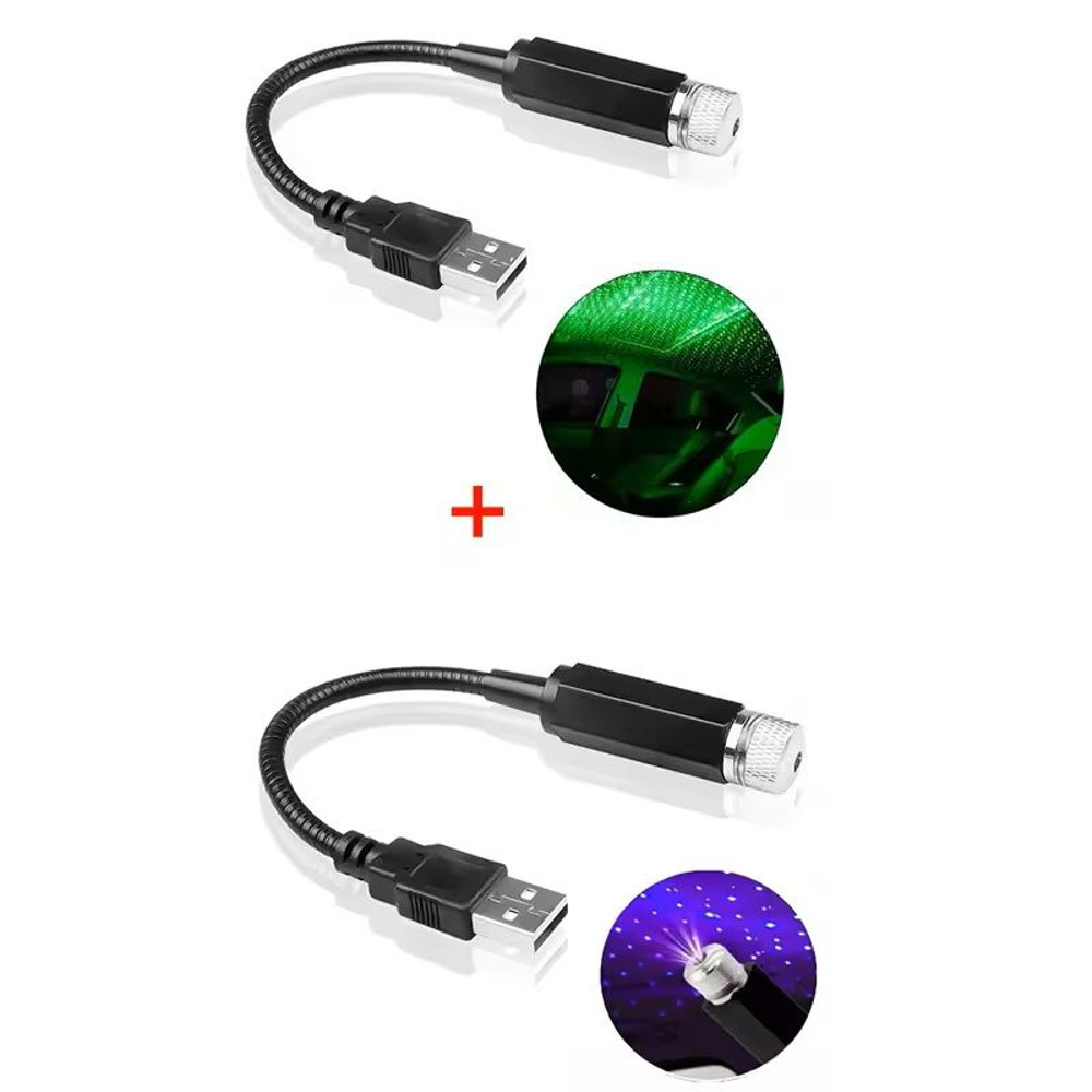 GalaxyGlow USB Starry Sky Projector 2Pack LED Night Lamp For Car Roof Or Room Ceiling 9