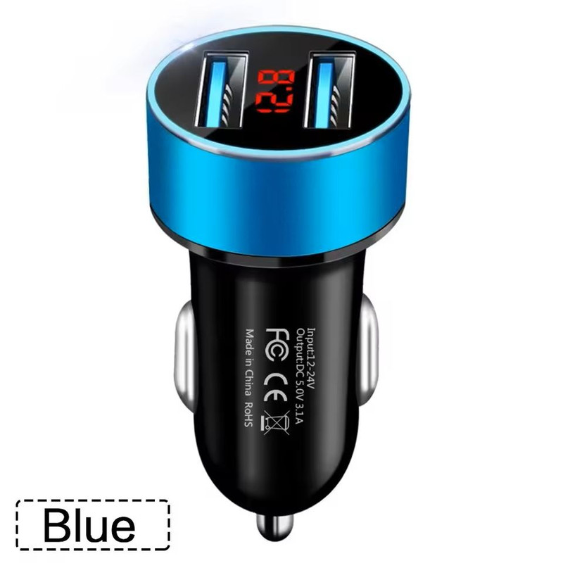 Dual USB Car Charger With LCD Voltmeter 31A For 12V 24V Vehicles 2