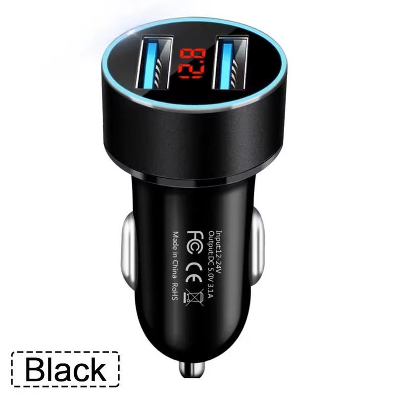 Dual USB Car Charger With LCD Voltmeter 31A For 12V 24V Vehicles 8