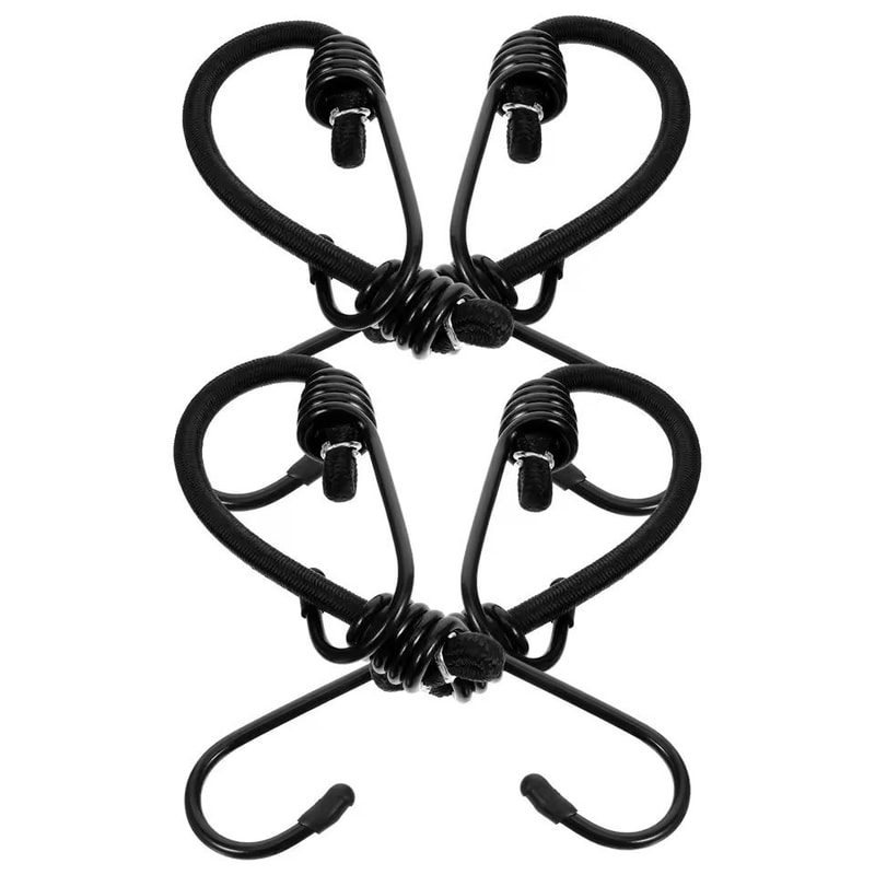 HeavyDuty Elastic Bungee Cord Set With Rubber Hooks 4 Pack 1