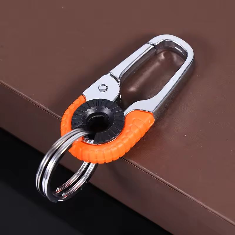 Stainless Steel Carabiner Keychain With Double Key Rings 8