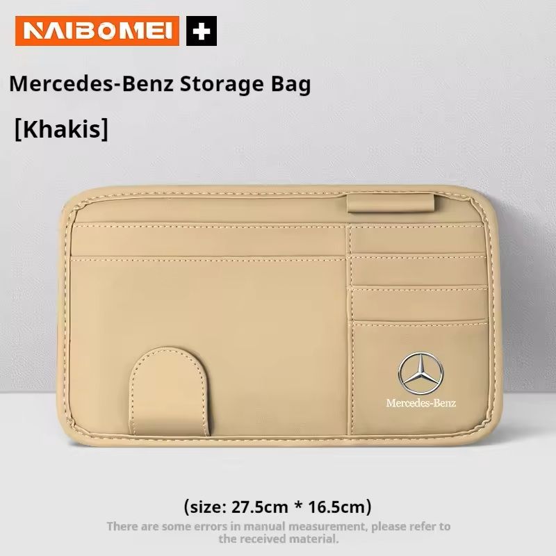 PU Leather Sun Visor Organizer With Glasses Clip Card Storage Fits MercedesBenz AMGACEGLKGLCVito 5