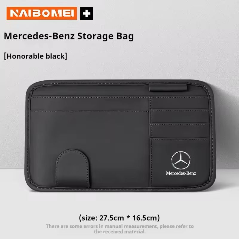 PU Leather Sun Visor Organizer With Glasses Clip Card Storage Fits MercedesBenz AMGACEGLKGLCVito 10