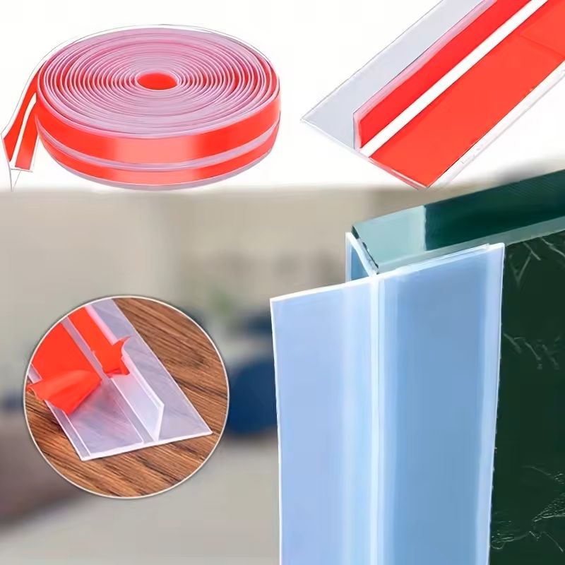 TShaped Transparent Silicone Windproof Seal Strip Door Glass Gap Weatherproofing 0