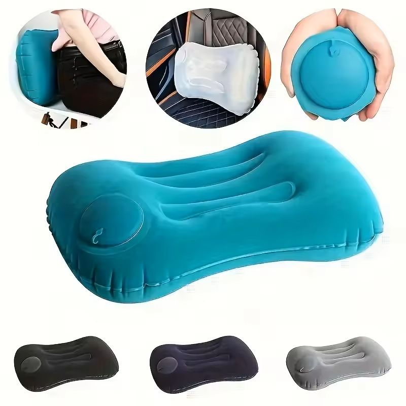 Portable Inflatable Travel Pillow Foldable Neck Waist Support Cushion For Flights Road Trips Dai 7