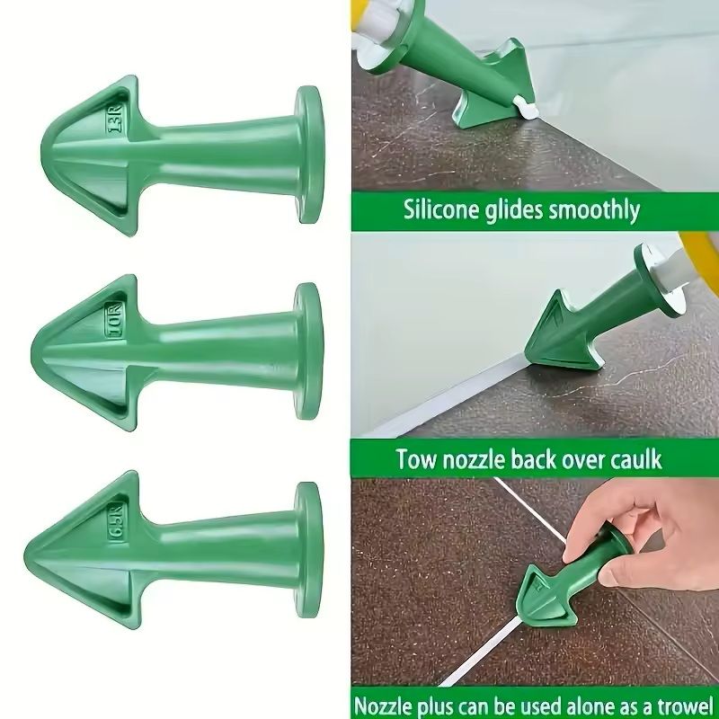 Sealed Nozzles 3Piece Sealant Tool For Sprays Scrapers 3 Different Calibers Fits Floor Cleaning 3