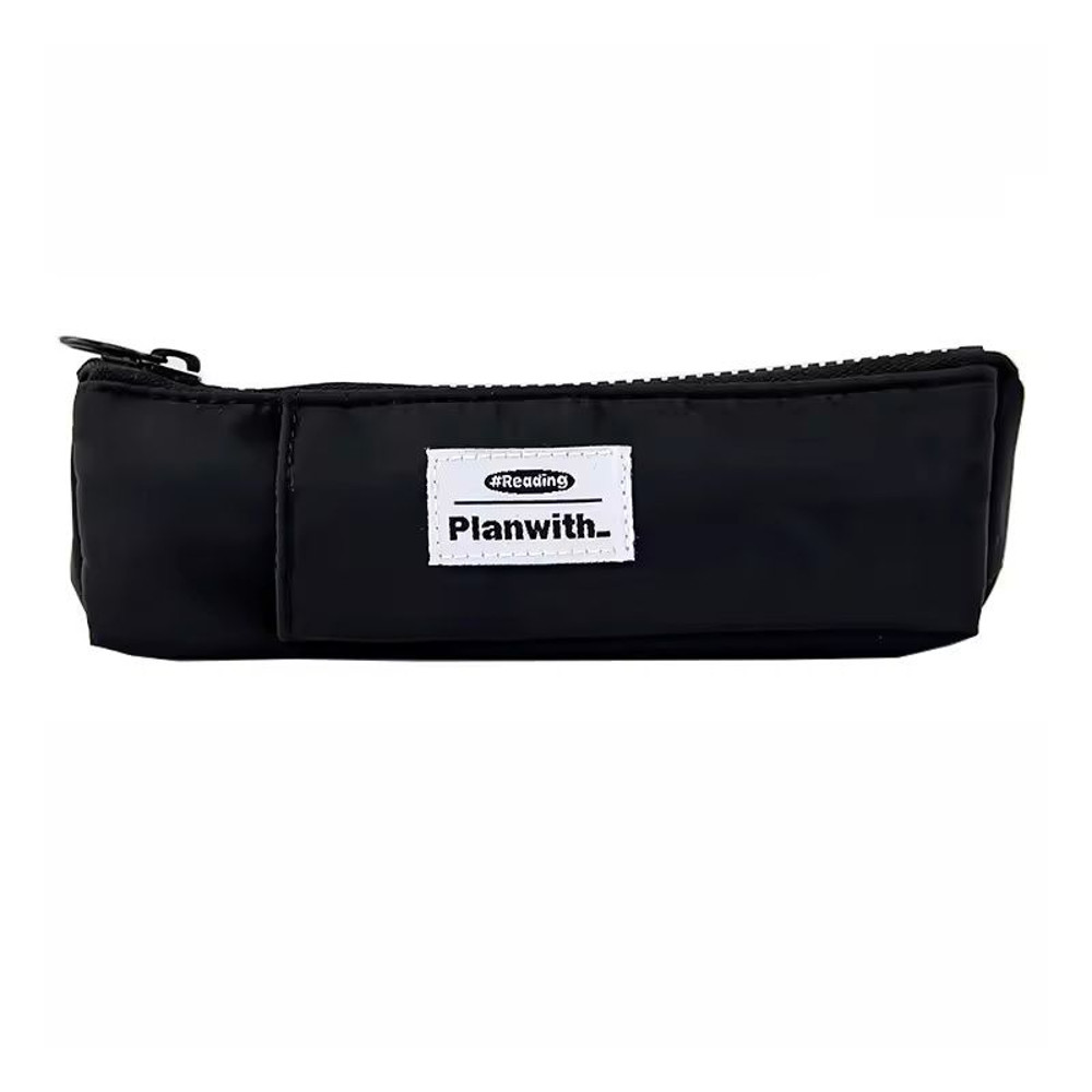 Slim Canvas Notebook Pencil Holder Zippered Pen Pouch With Adjustable Elastic Band 1