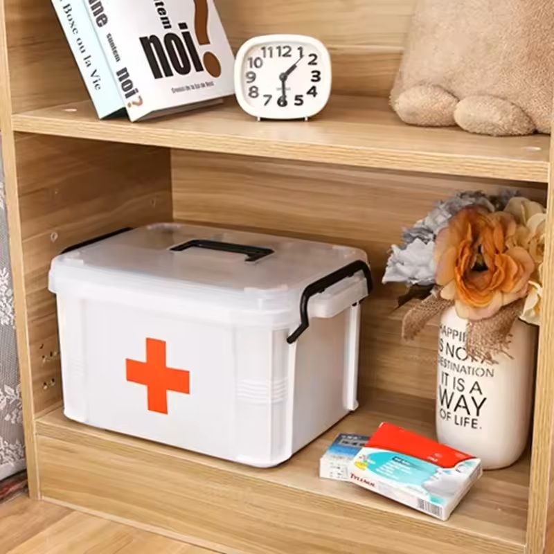 DoubleLayer First Aid Storage Box Portable Medicine Organizer For Home Emergency Use 2
