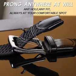 mens elastic braided stretch belt woven comfortable belt for golf casual wear and jeans