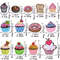 13 Piece Cupcake Embroidered IronOn Patches Set Sweet Dessert DIY Fabric Appliques 0