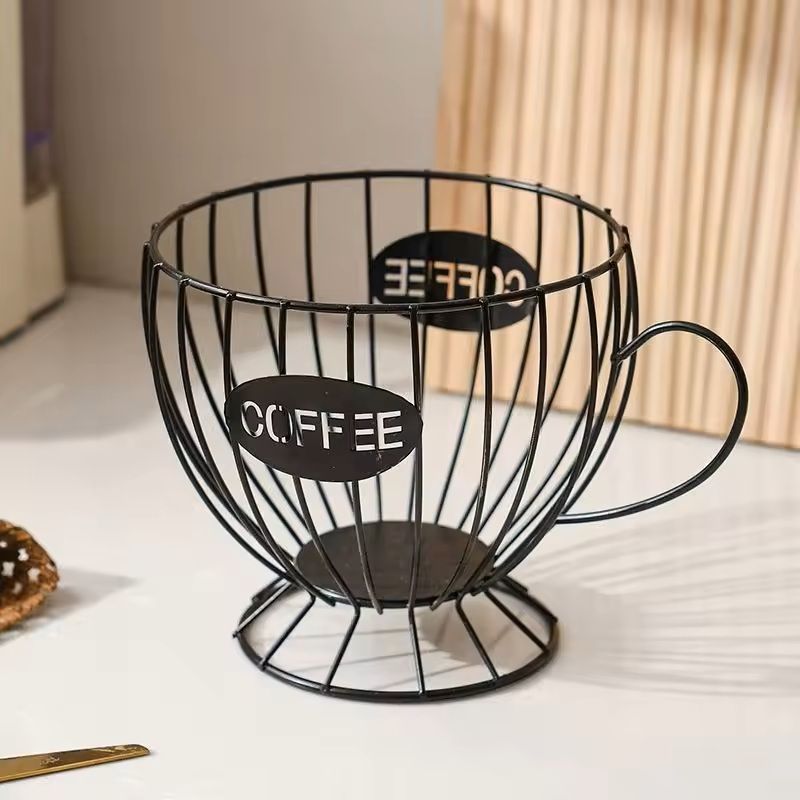 Metal Frame Coffee Capsule Storage Basket Premium Iron Base Organizer For Pods And Snacks 7