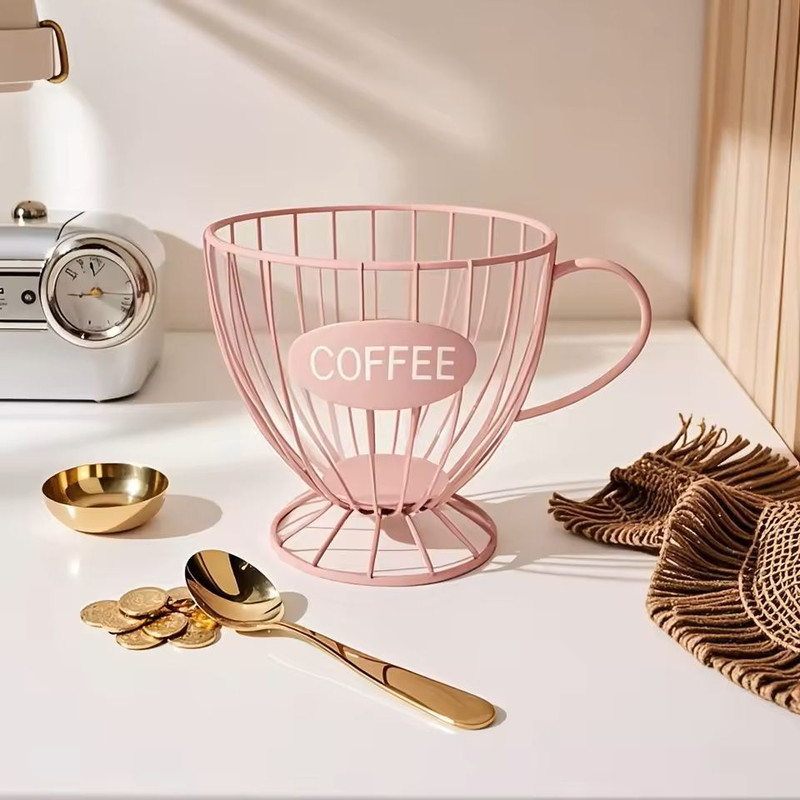 Metal Frame Coffee Capsule Storage Basket Premium Iron Base Organizer For Pods And Snacks 10