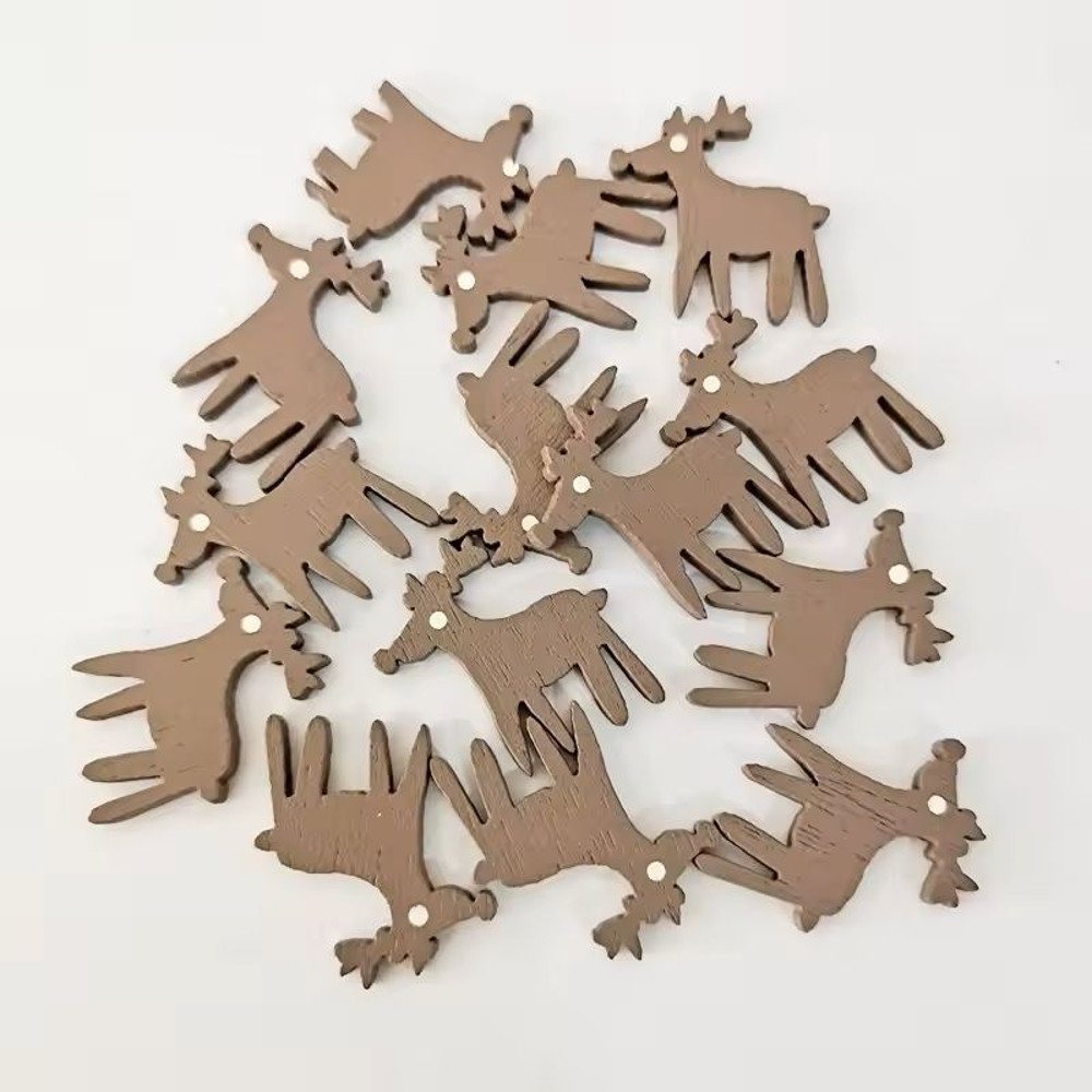 50 Piece Christmas Wooden Buttons Set Assorted Decorative Embellishments For Sewing And DIY Decor 1