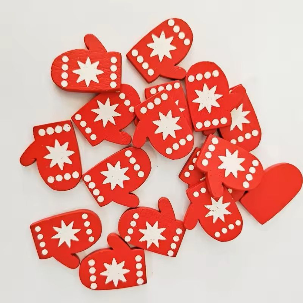 50 Piece Christmas Wooden Buttons Set Assorted Decorative Embellishments For Sewing And DIY Decor 9