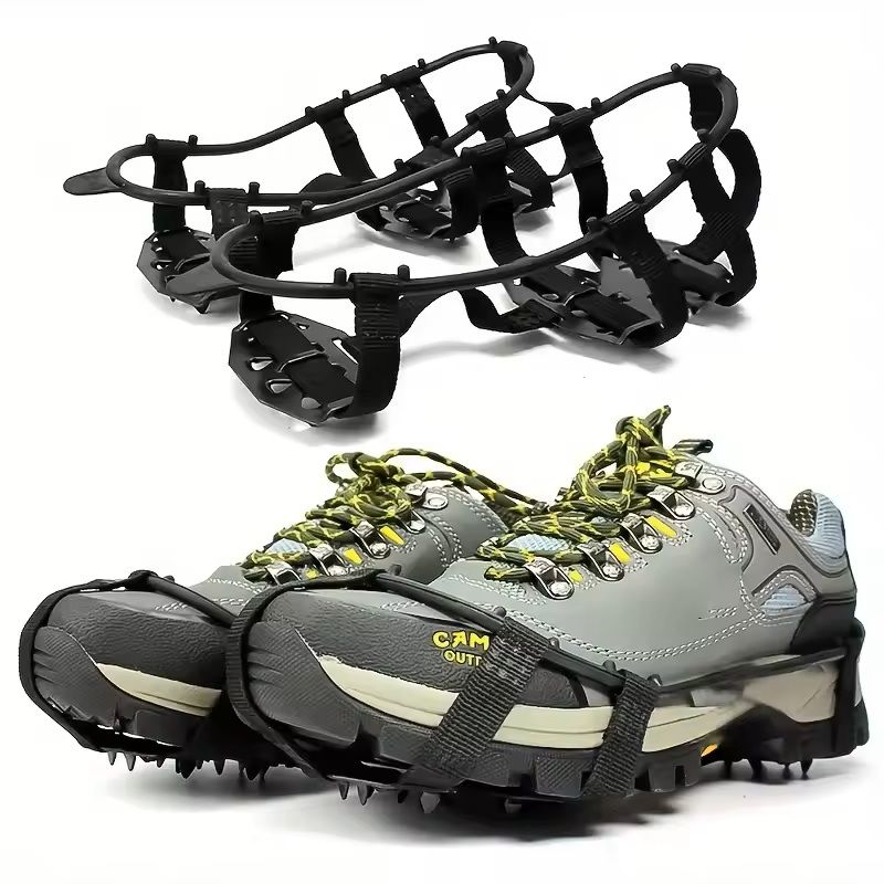 24 Tooth Heavy Duty Ice And Snow Shoe Covers AntiSlip Crampons For Hiking Walking Running And Hunti 3