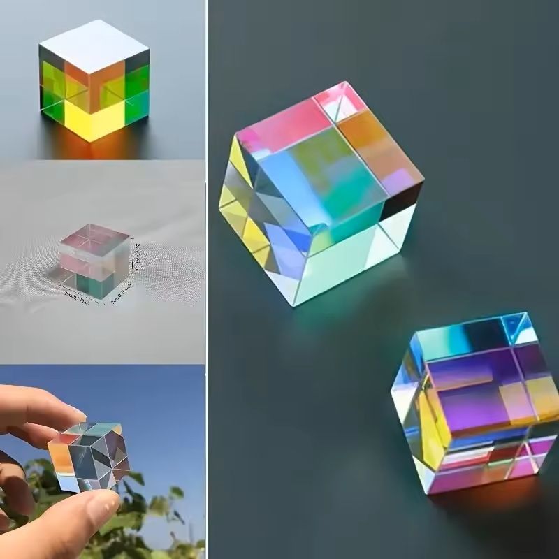 Optical Glass X Cube RGB Beam Splitter Prism For Science Experiments Education Classroom Physics 0
