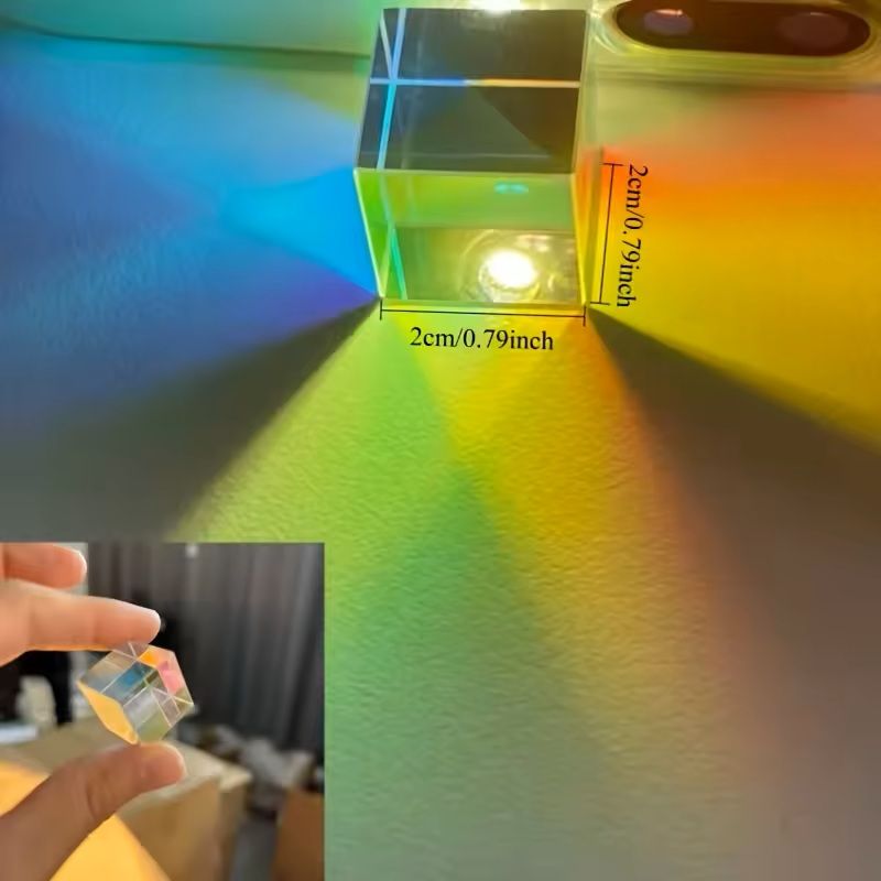 Optical Glass X Cube RGB Beam Splitter Prism For Science Experiments Education Classroom Physics 2