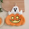 Halloween Pumpkin Coral Velvet Hanging Hand Towel Cute Holiday Wipe For Kitchen Bathroom 6
