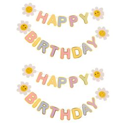 birthday flag party banner flower garland kids room birthday decoration