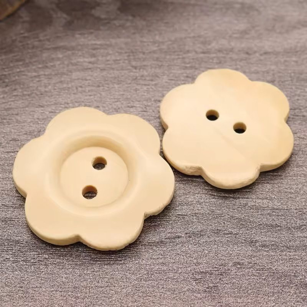 50 Pcs Wooden Vintage Buttons DIY 2Hole Sewing Buttons For Crafts Clothing Handmade Decorations 1