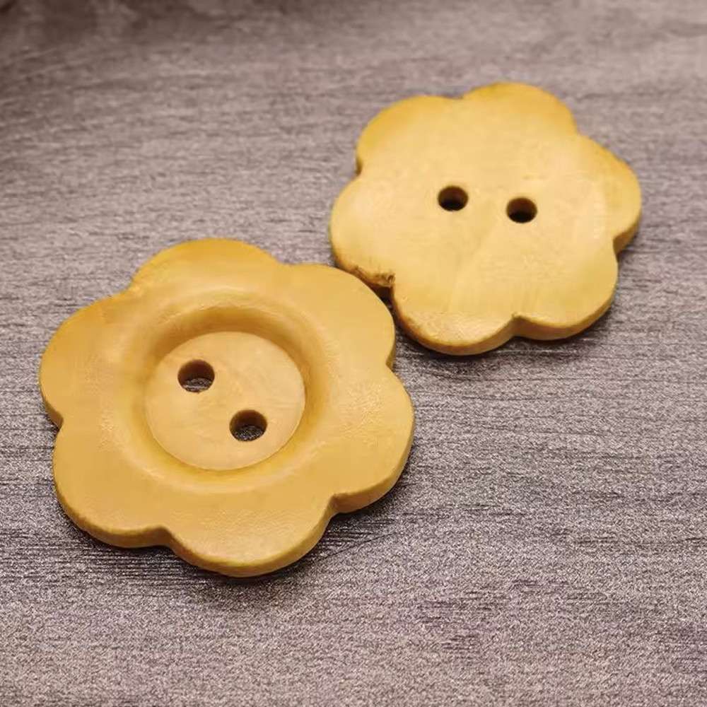 50 Pcs Wooden Vintage Buttons DIY 2Hole Sewing Buttons For Crafts Clothing Handmade Decorations 0