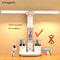 LED Foldable Desk Lamp USB Rechargeable Dimmable Table Lamp With Clock 2Head 180 Rotation EyeProt 6