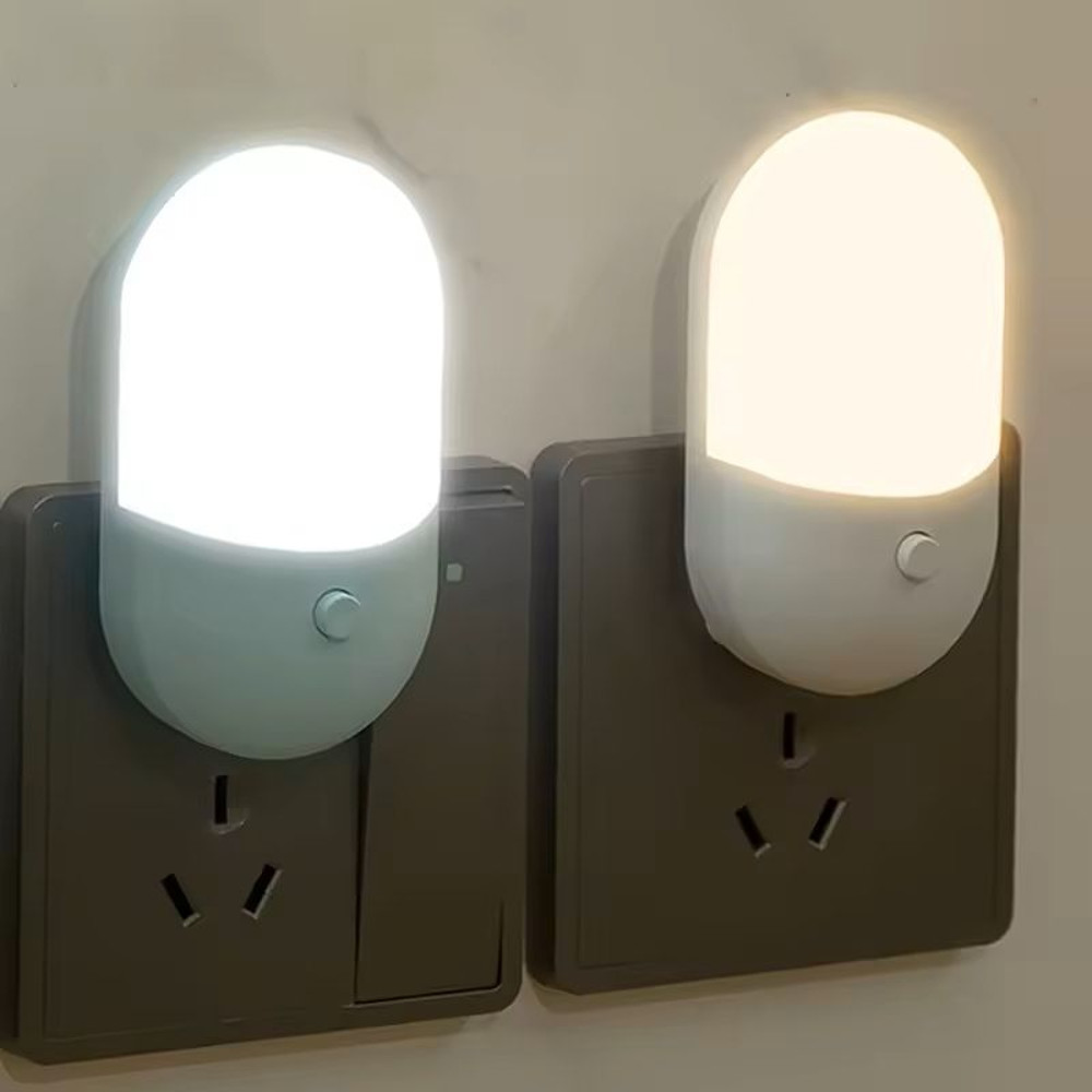 2PCS LED Mini Night Light PlugIn EyeProtection Bedside Lamp For Baby Feeding Bedroom Desktop Deco 0