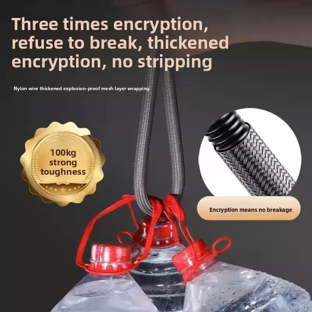 Universal Nylon Shower Hose 15 M 2 M Black Silver Flexible Bathtub Handheld Shower Extension 5