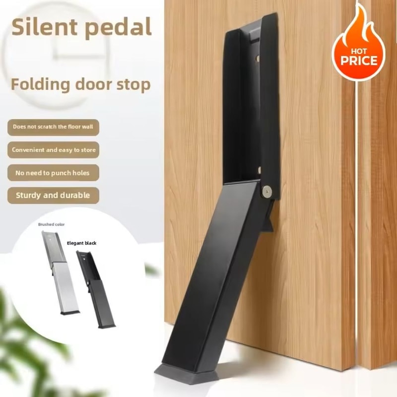 Heavy Duty Metal Door Stopper WindResistant AntiCollision Door Stop Safety Gate Blocker 4