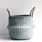 Boho Wicker Storage Basket Handmade Collapsible Seaweed Laundry Flower Pot Basket 1